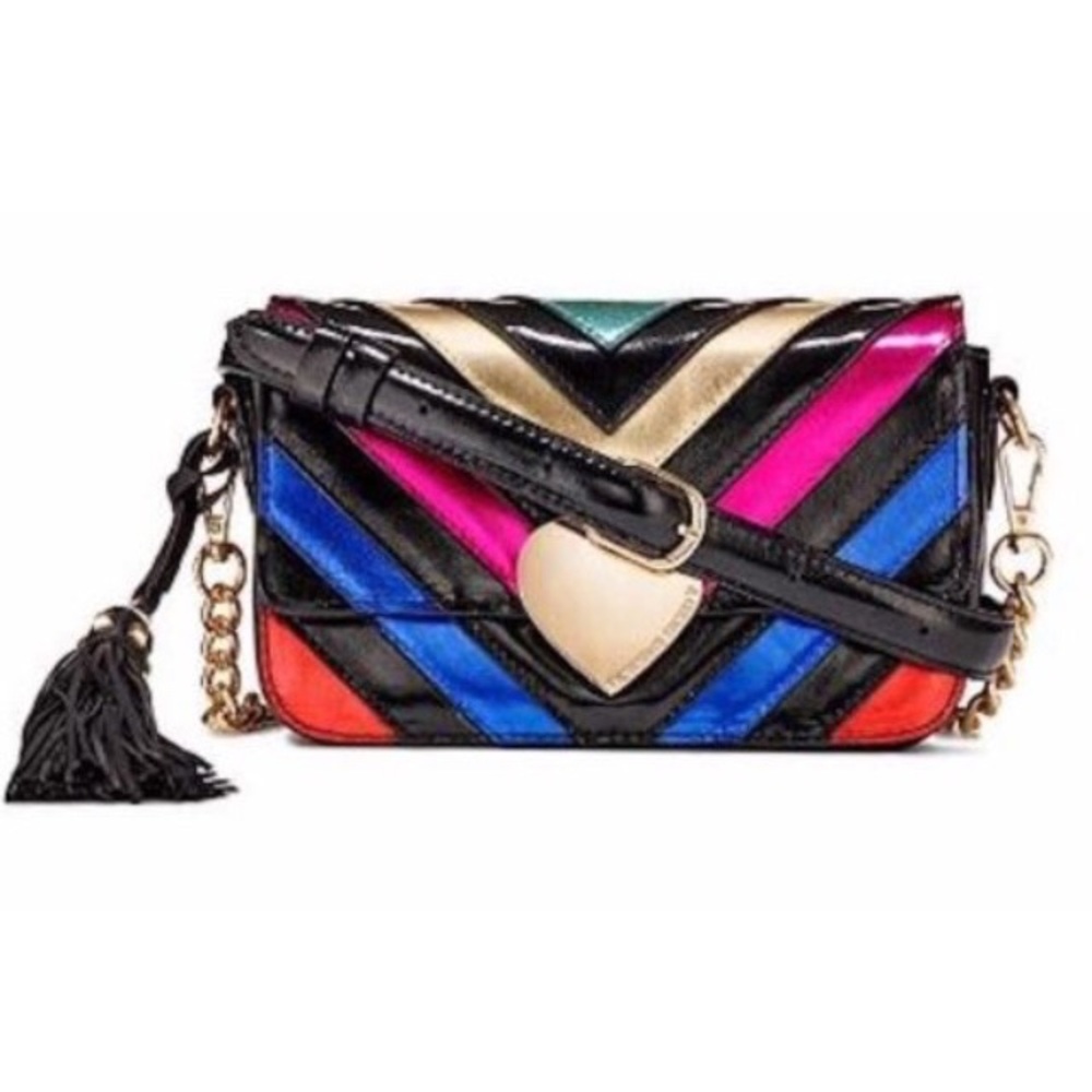 NWT victoria’s secret V quilt rainbow downtown bag